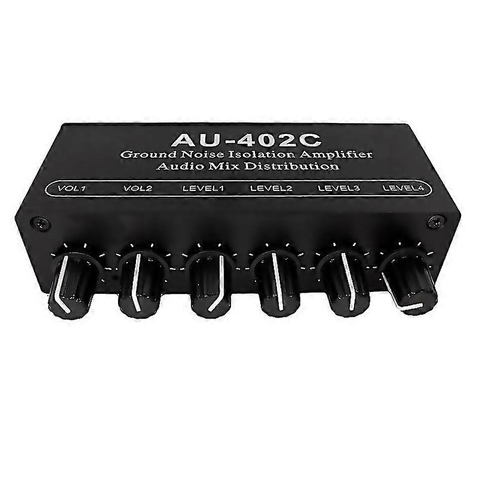 For au402c audio mixed distributor signal selector switcher 4 input 2 output tone volume controls he