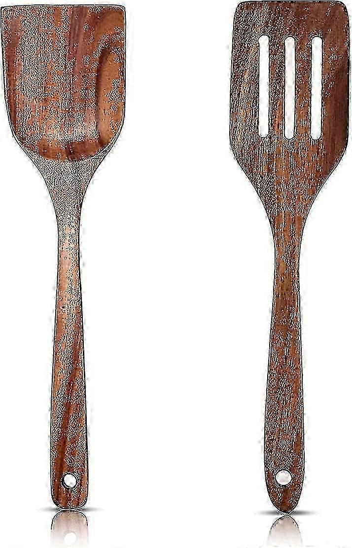 Set Of 2 Wooden Spatulas 30 Cm Spatula Cooking Utensils Made Of Fine Wenge Scratch-resistant And Hea