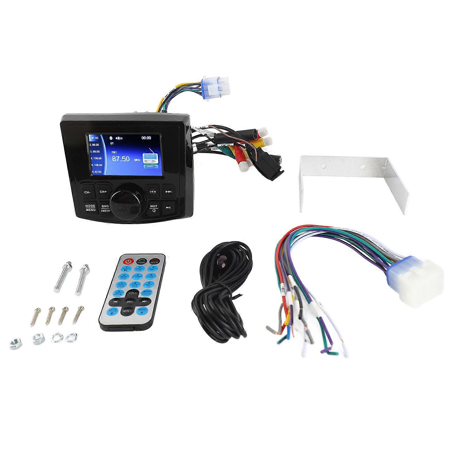 Marine Waterproof MP5 Music Player Bluetooth 12V DC for Boats Yachts RVs Trucks Touch Screen