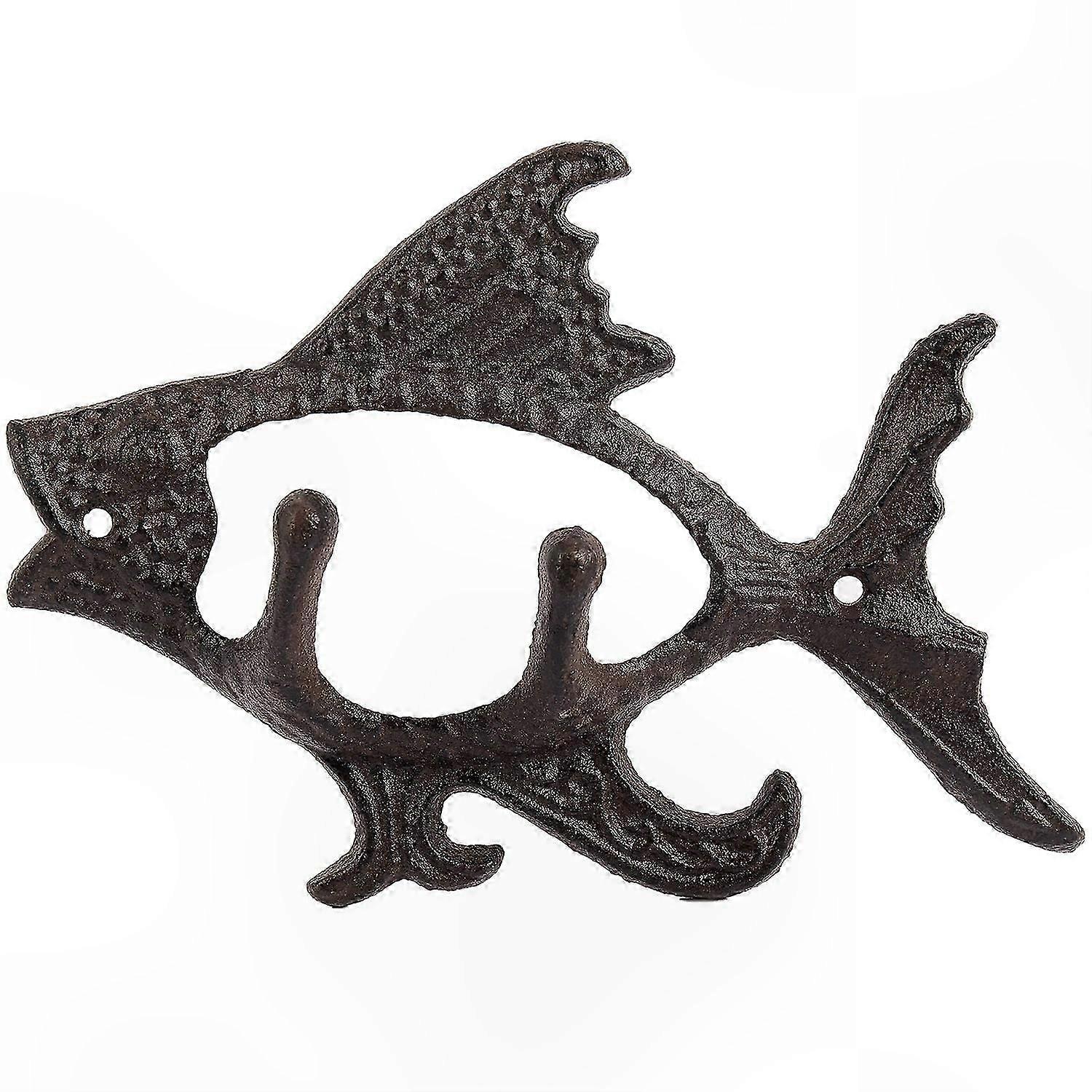 Double Hook Cast Iron Wall Mount for Towels, Hats, Keys, and Coats