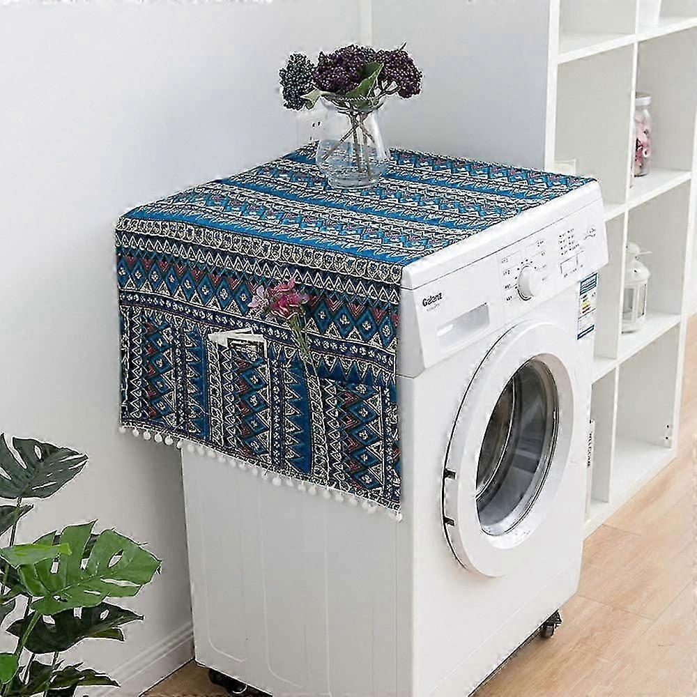 Fridge Protective Cover 130x55cm with Storage Pockets - Dustproof & Durable Fridge Cover