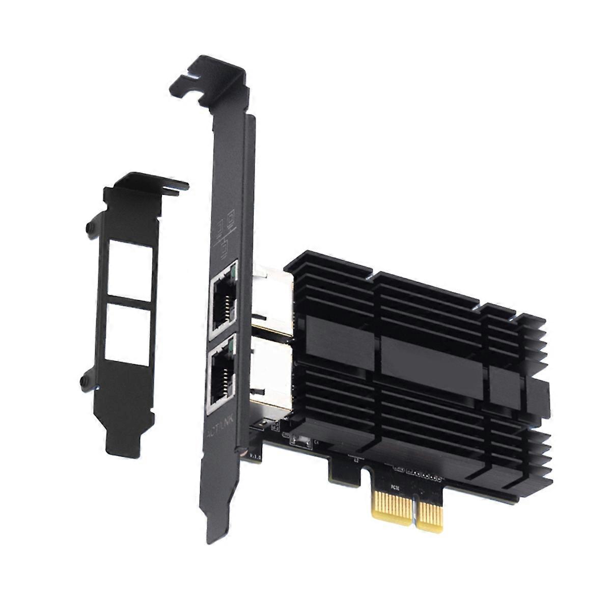 2.5G PCIE to RJ45 Network Card I226 Chipset Gigabit Ethernet Dual Ports 100/1000/2500Mbps Network Adapter for PC