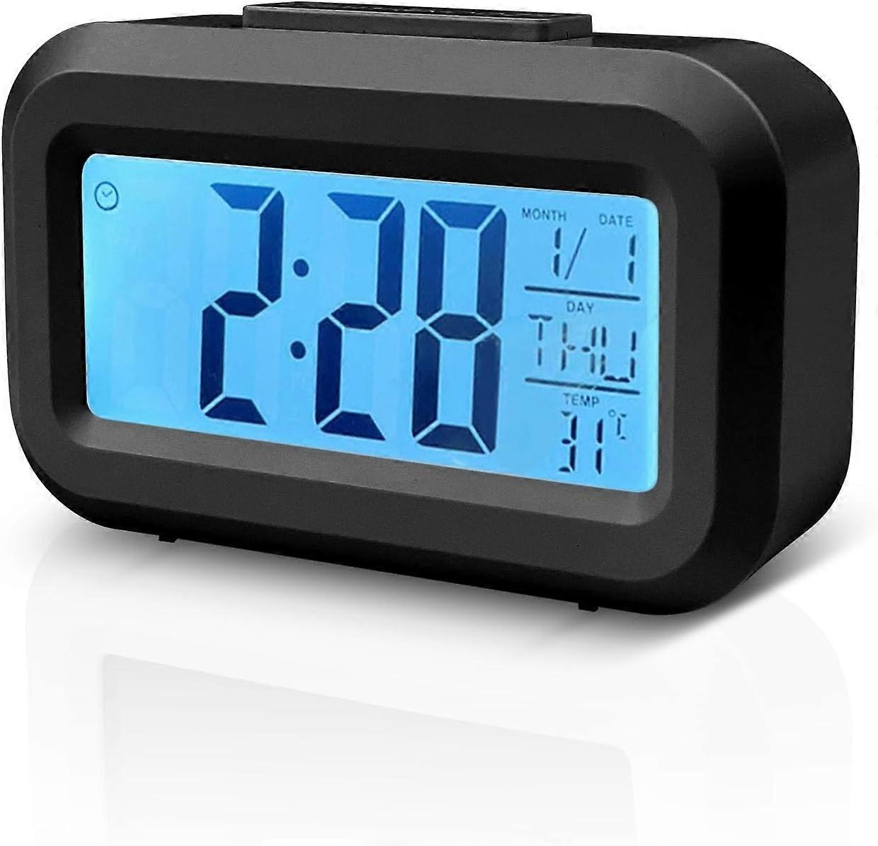 Digital Alarm Clock, Smart Alarm Clock,  Led Display Smart Alarm Clock With Temperature(Black)