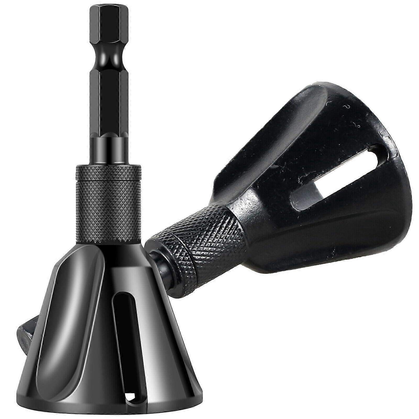 2 x Wolfram steel deburring tool for external chamfers, hex shank, milling cutter removal,  tool