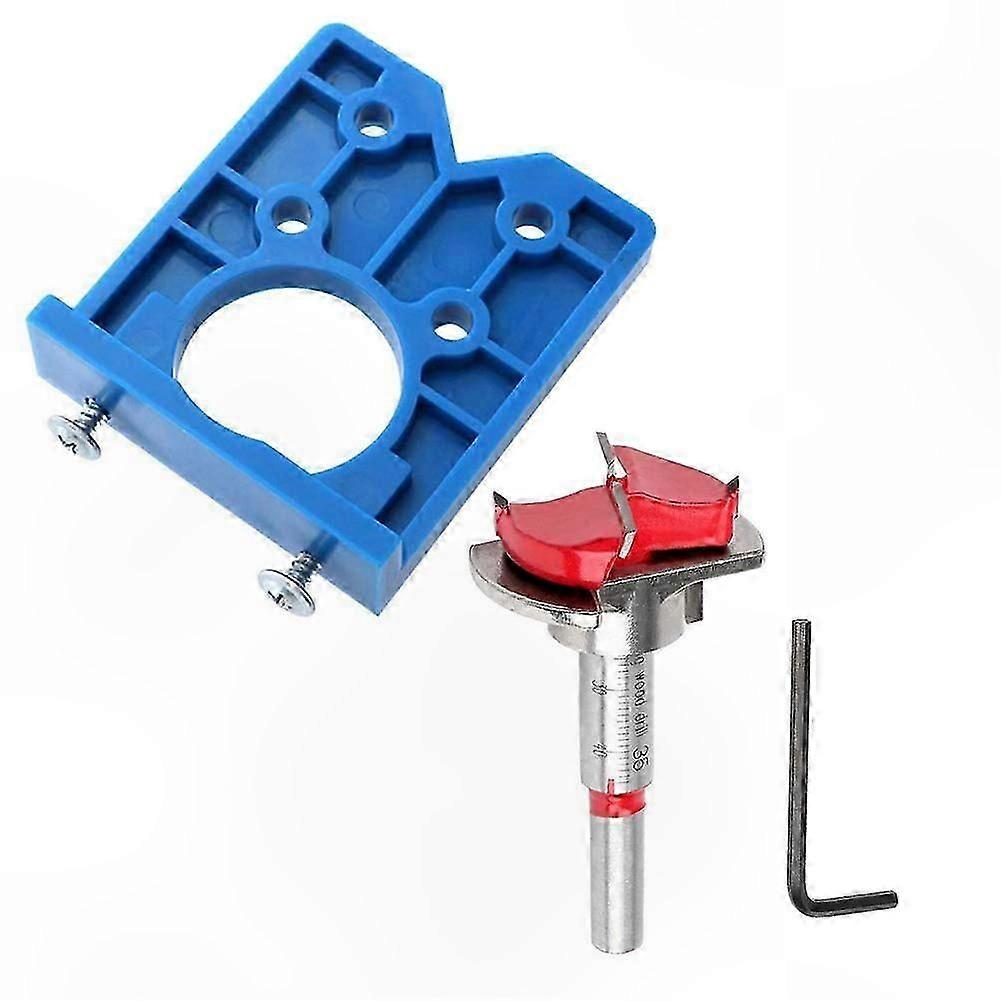 35mm Cabinet Hinge Hole Drill Bit Set with Concealed Jig for Mounting Plates and Furniture Hinges