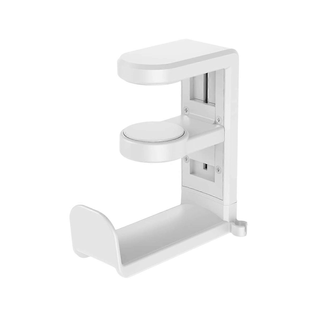 Rotating Headphone Stand Adjustable Clamp-on Headphone Holder White