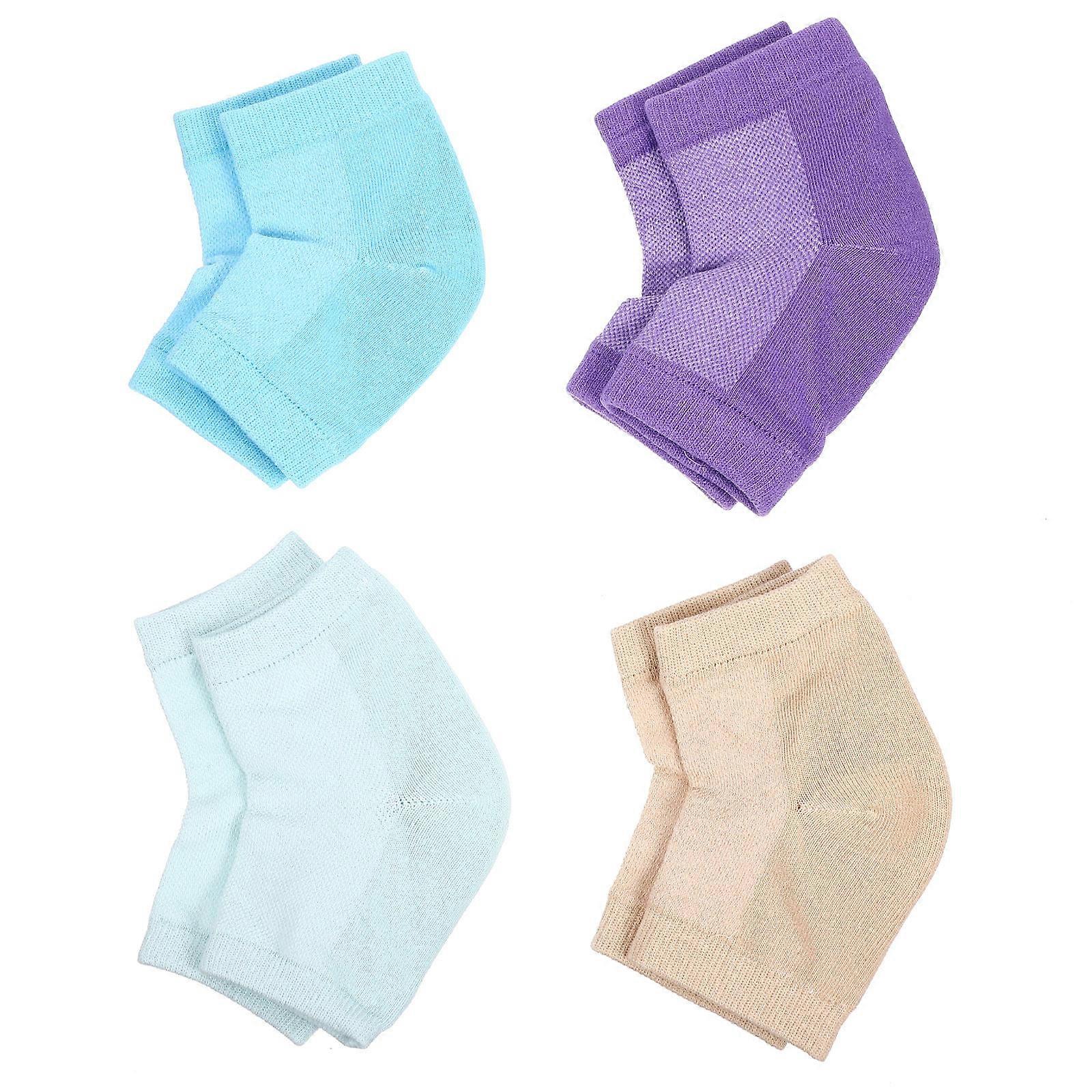Hydrating Socks Open Toe Gel Socks for Men and Women Daily Care Polyester Cotton Protect Heel 4pairs
