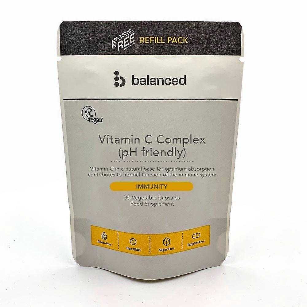 Balanced Vitamin C Complex (pH Friendly) 30 Veggie Caps - Refill Pouch - 2 Pack