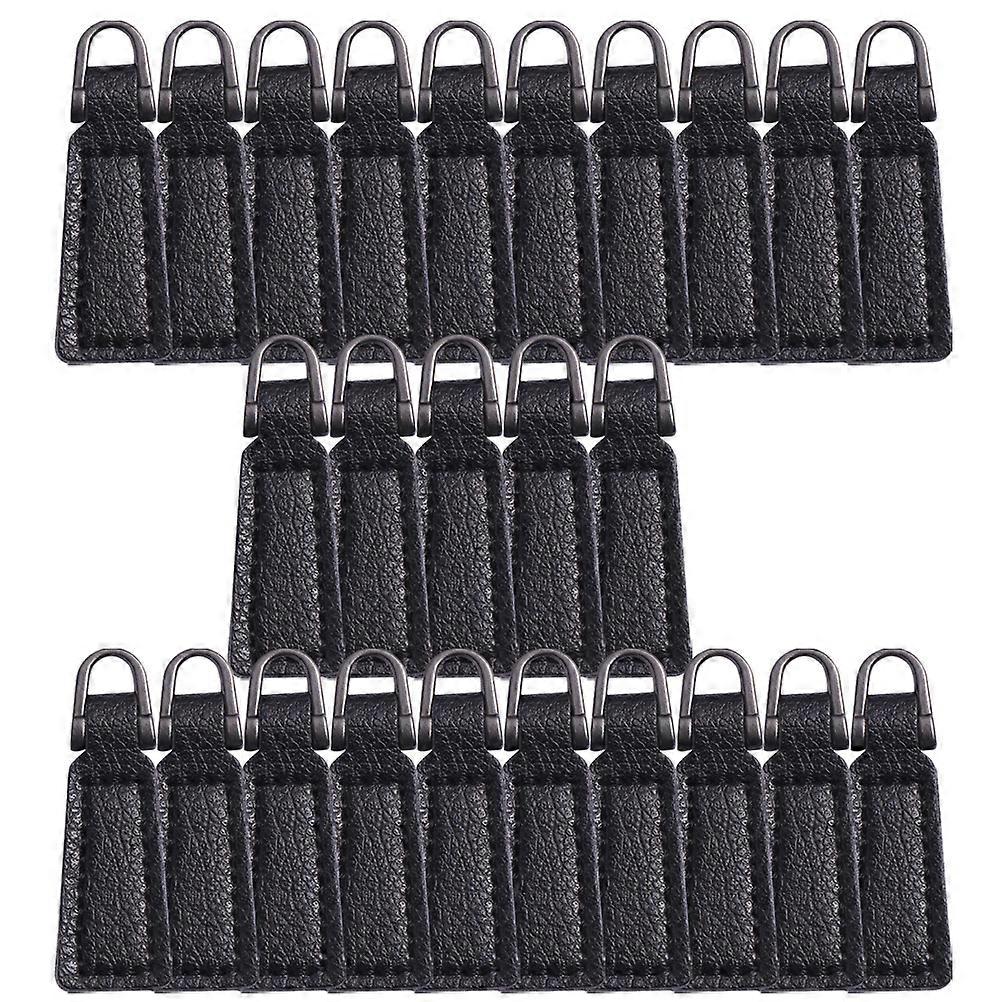 Zipper Accessories Pu Rectangular Pull Tabs for Backpack Bags Diy Projects Closing Zippers 25Pcs