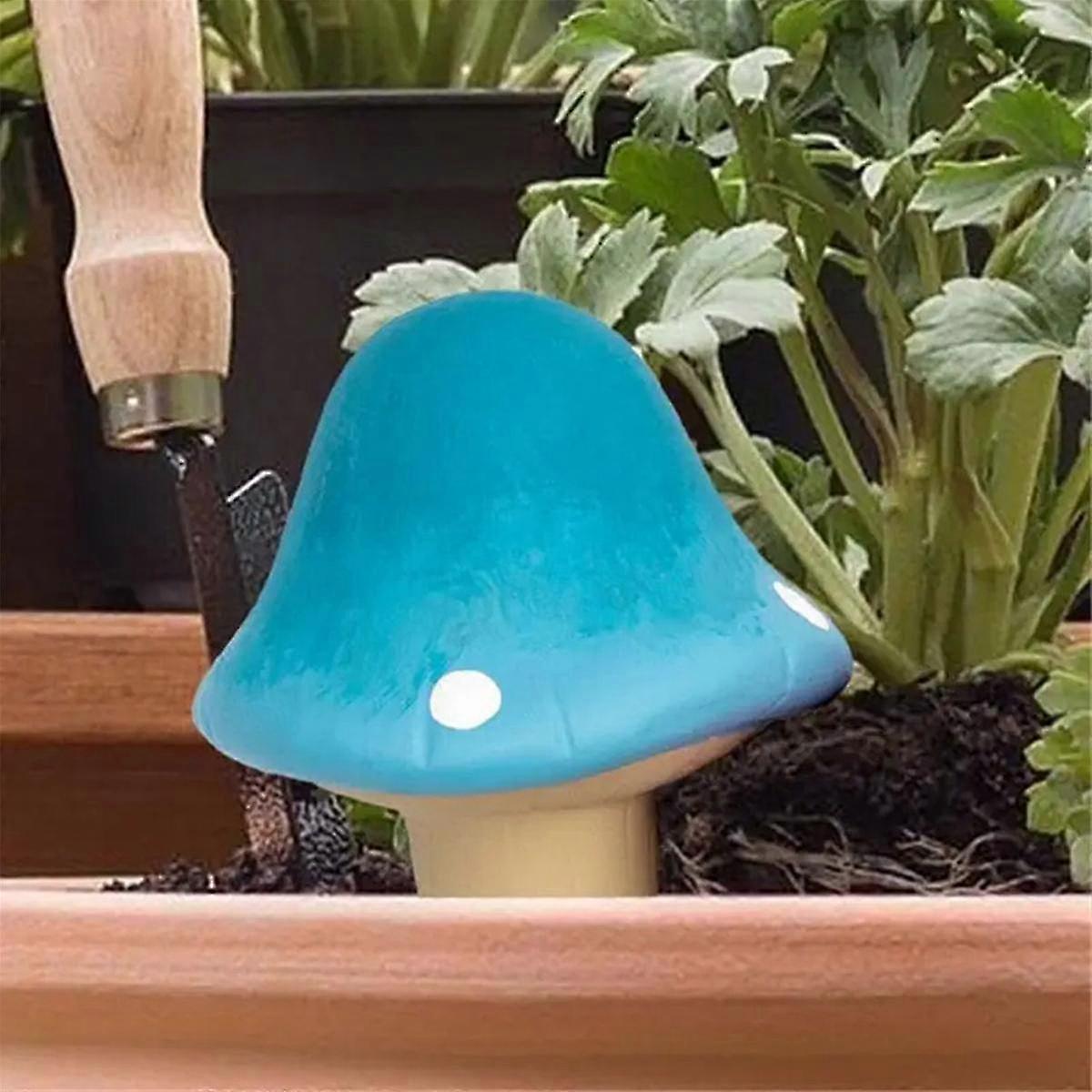 Plant Watering Stakes 4Pcs Cute Mushroom Automatic Plant Waterers Insert Garden Waterer Clay Watering Spikes Drip