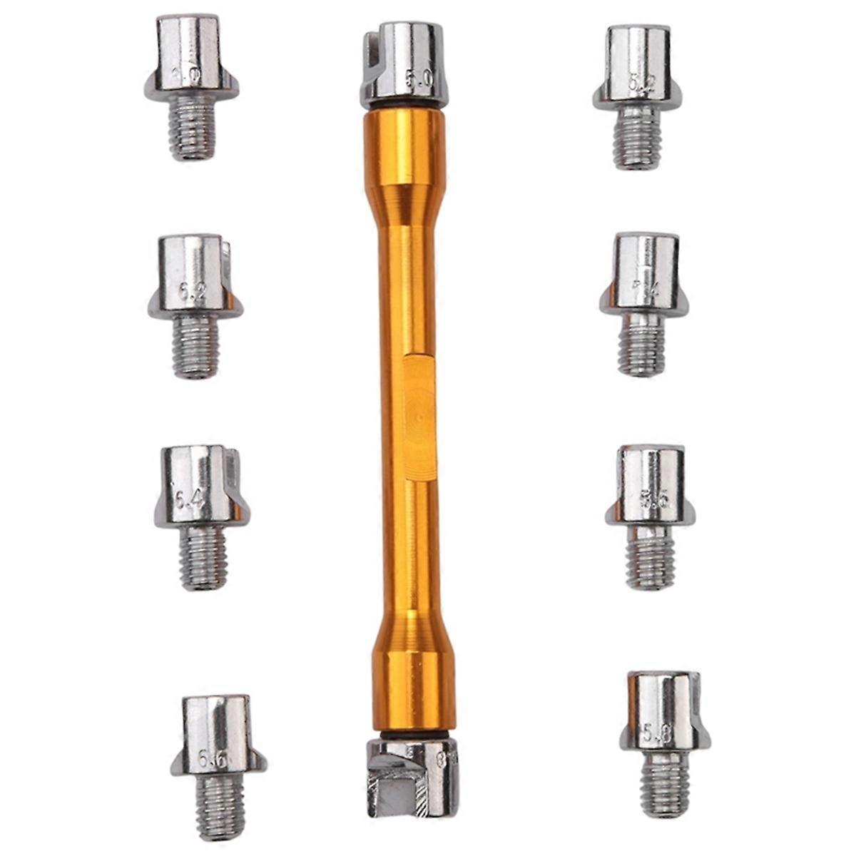 Motorcycle Handle Spoke Wrench Set 5.0-6.8 Length 93mm Gold