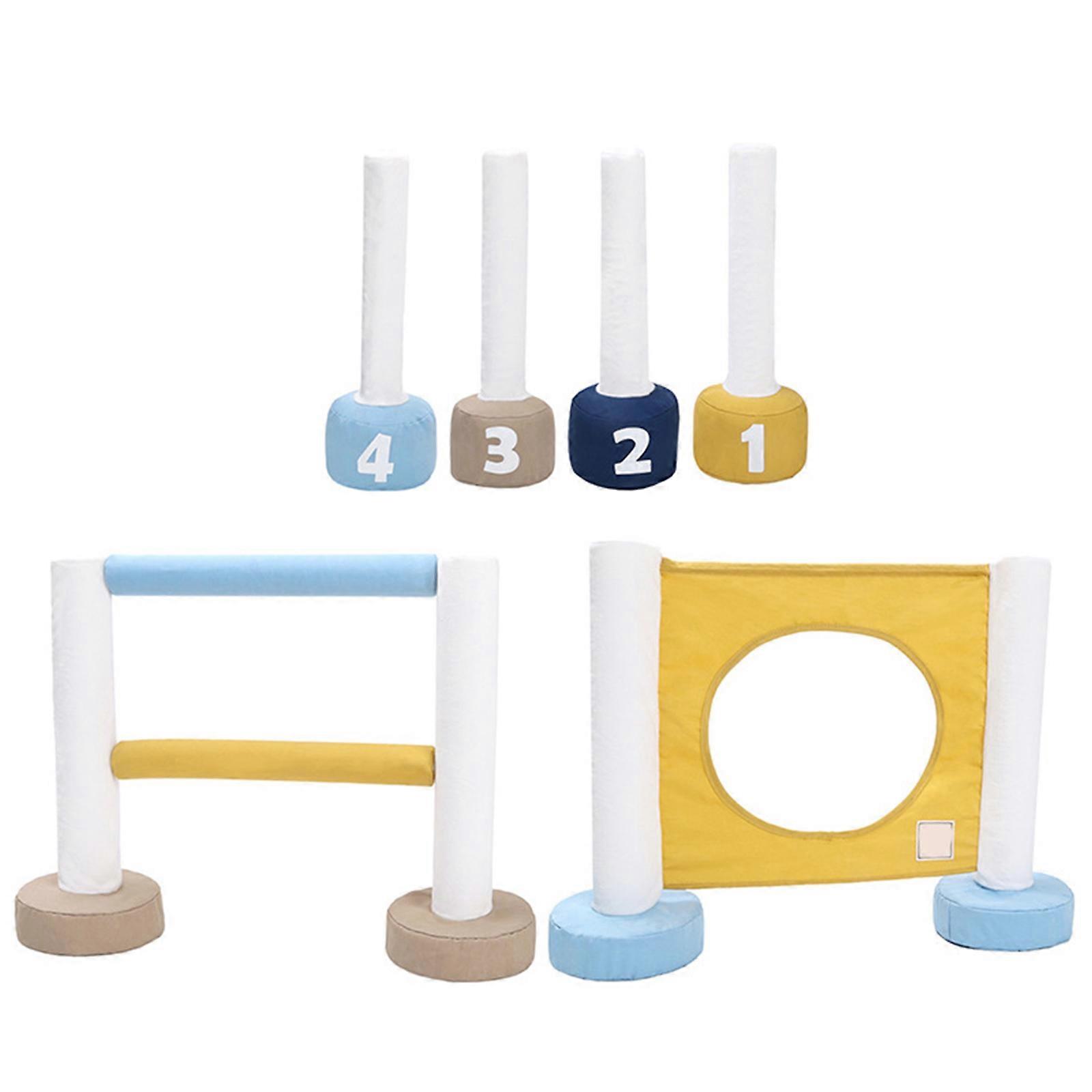 3 In 1 Dog Agility Equipment Set with Obstacles Hurdles Poles Accessories for Backyard or Outdoor Indoor Use Multicolor