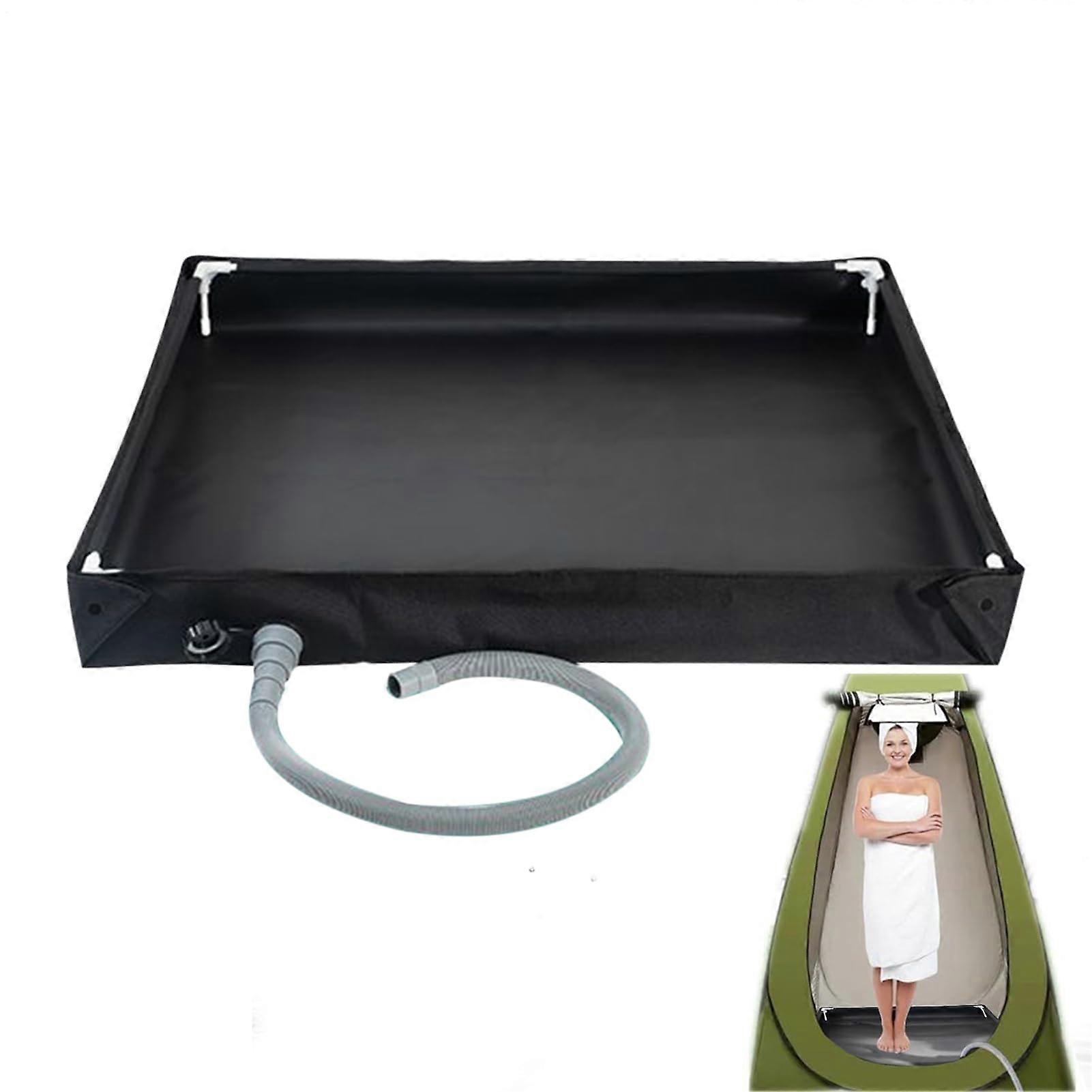 Portable Shower Pan Tent Bathing Tray Foldable Water Bucket for Travel Tent RV 80*80*10cm