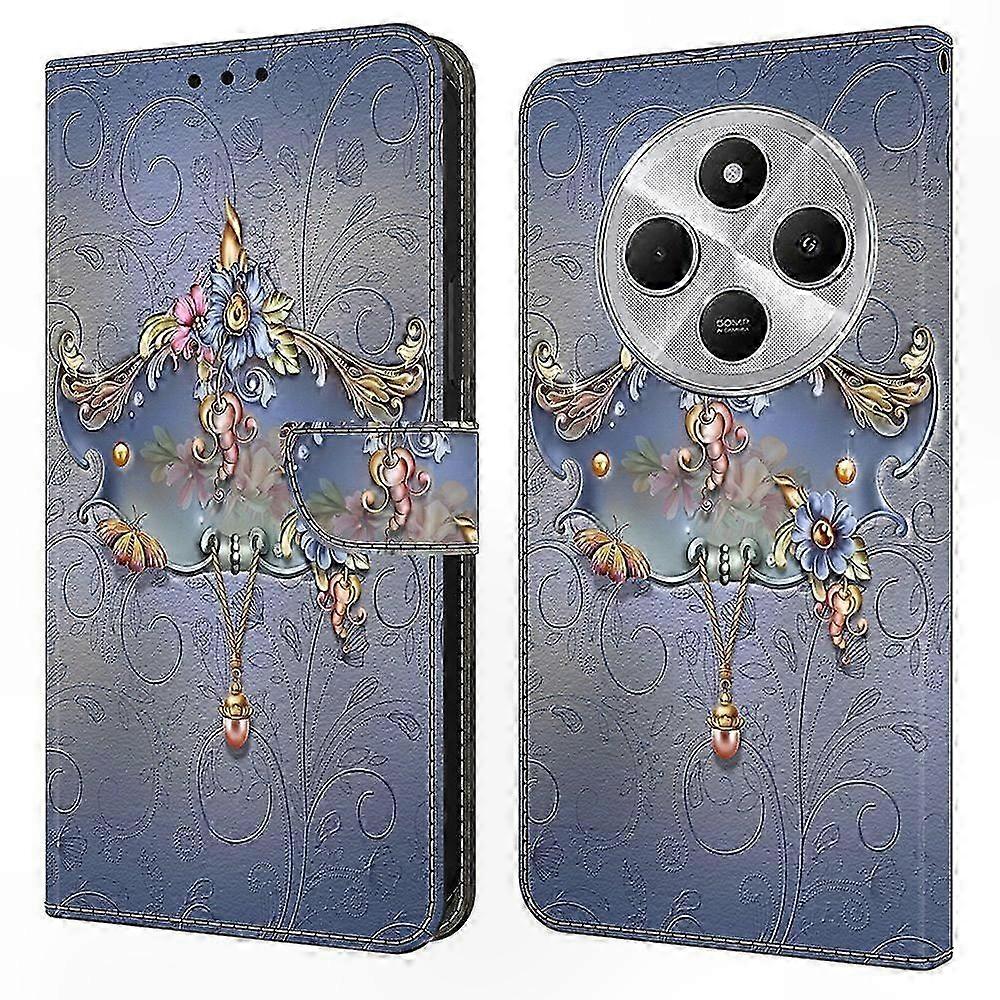 Wallet Phone Cover with Stand for 4G and 5G Models, PU Leather Case Compatible with Redmi 14C, 14R, Poco C75 Devices