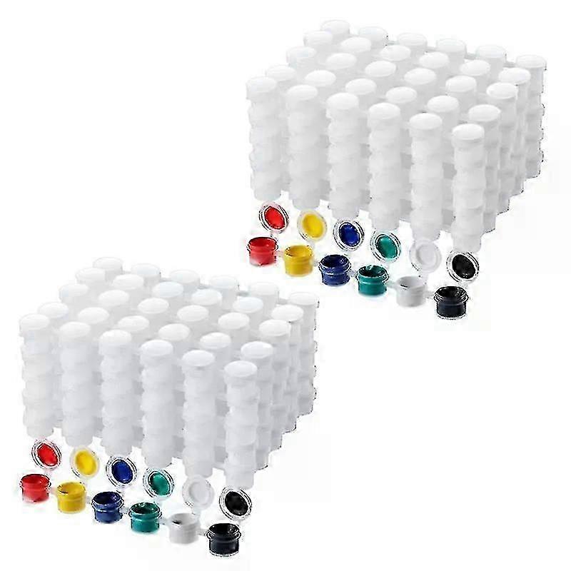100 Strips Empty Paint Strips Paint Cup Pots Clear Storage Paint Co...
