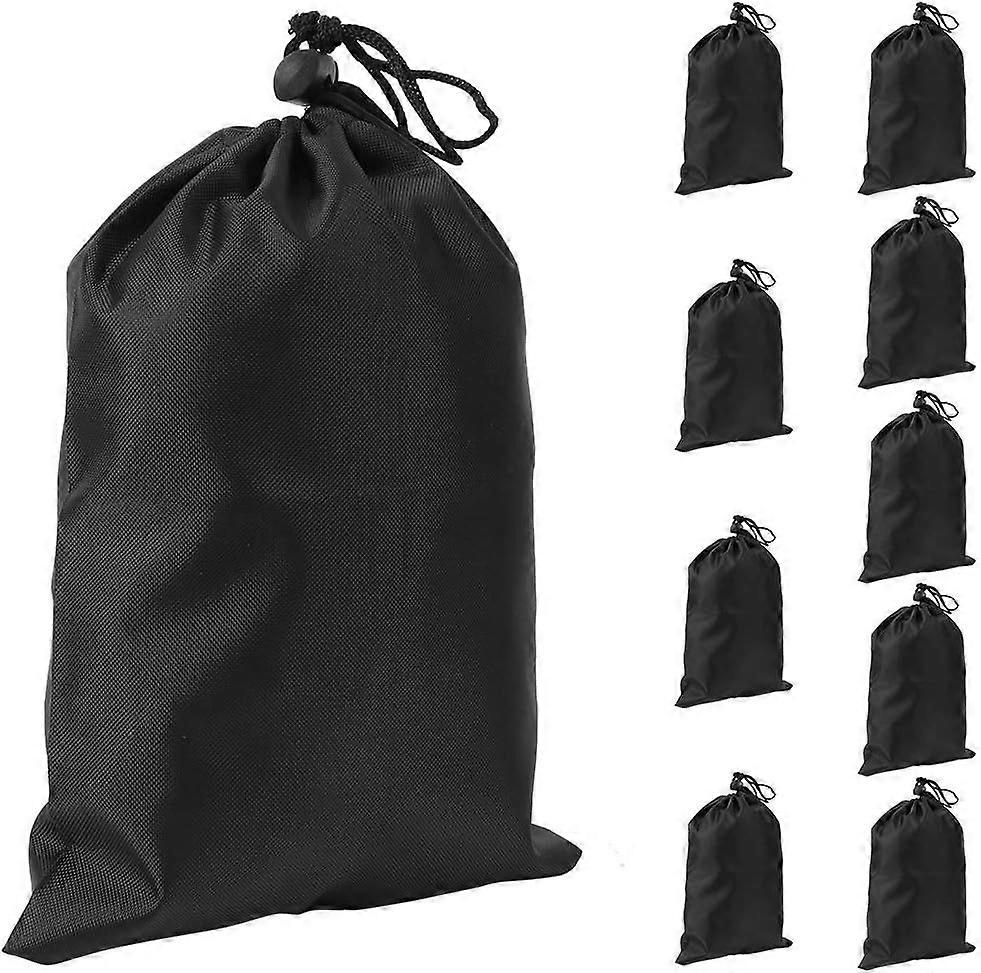 10-piece set of drawstring bags, multi-purpose polyester mesh drawstring storage