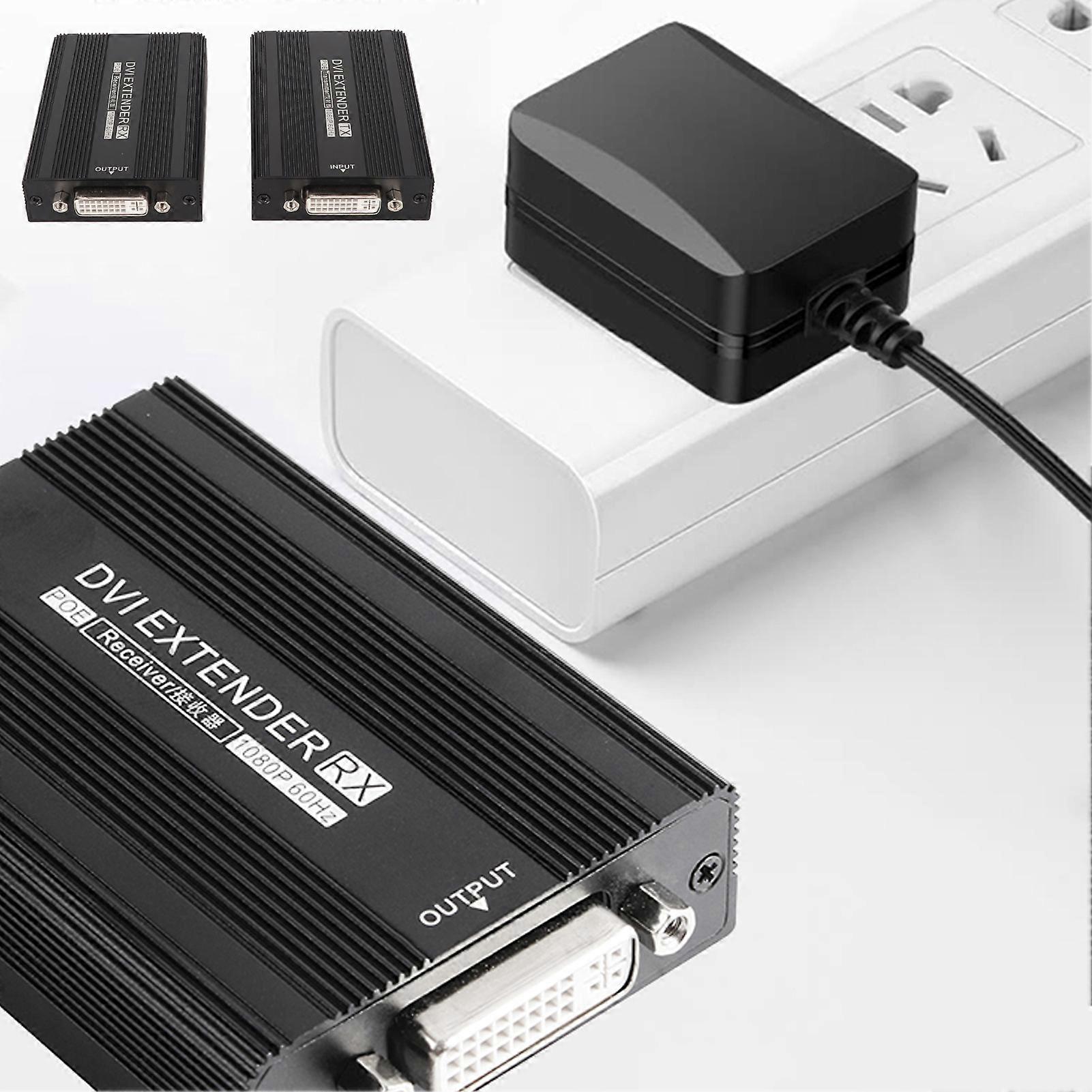 DVI Extender 1920x1080P 60Hz POE Single Power EU Plug