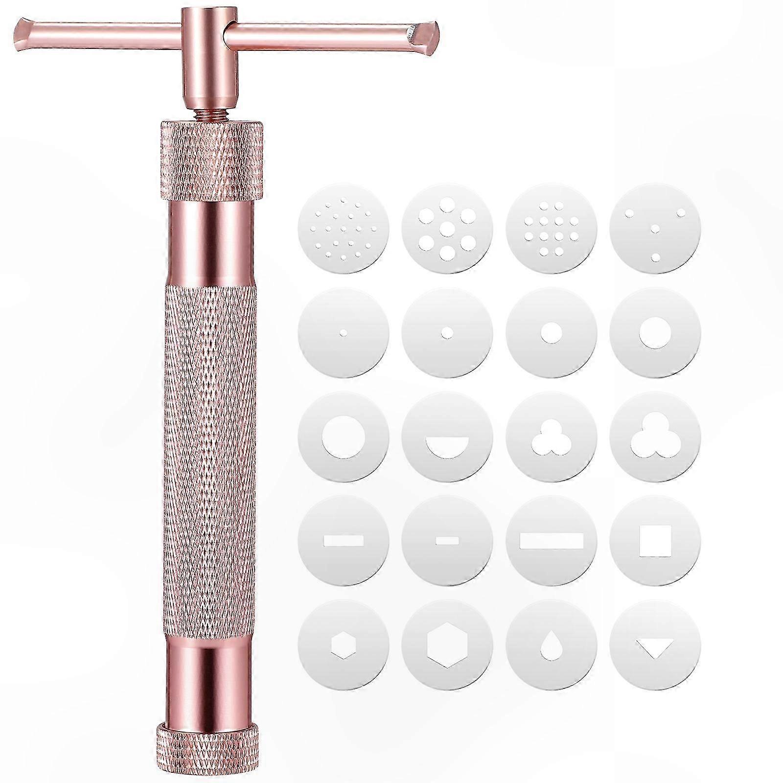 Rose Gold Clay Geometry Tool Set Rotary Mold Kit