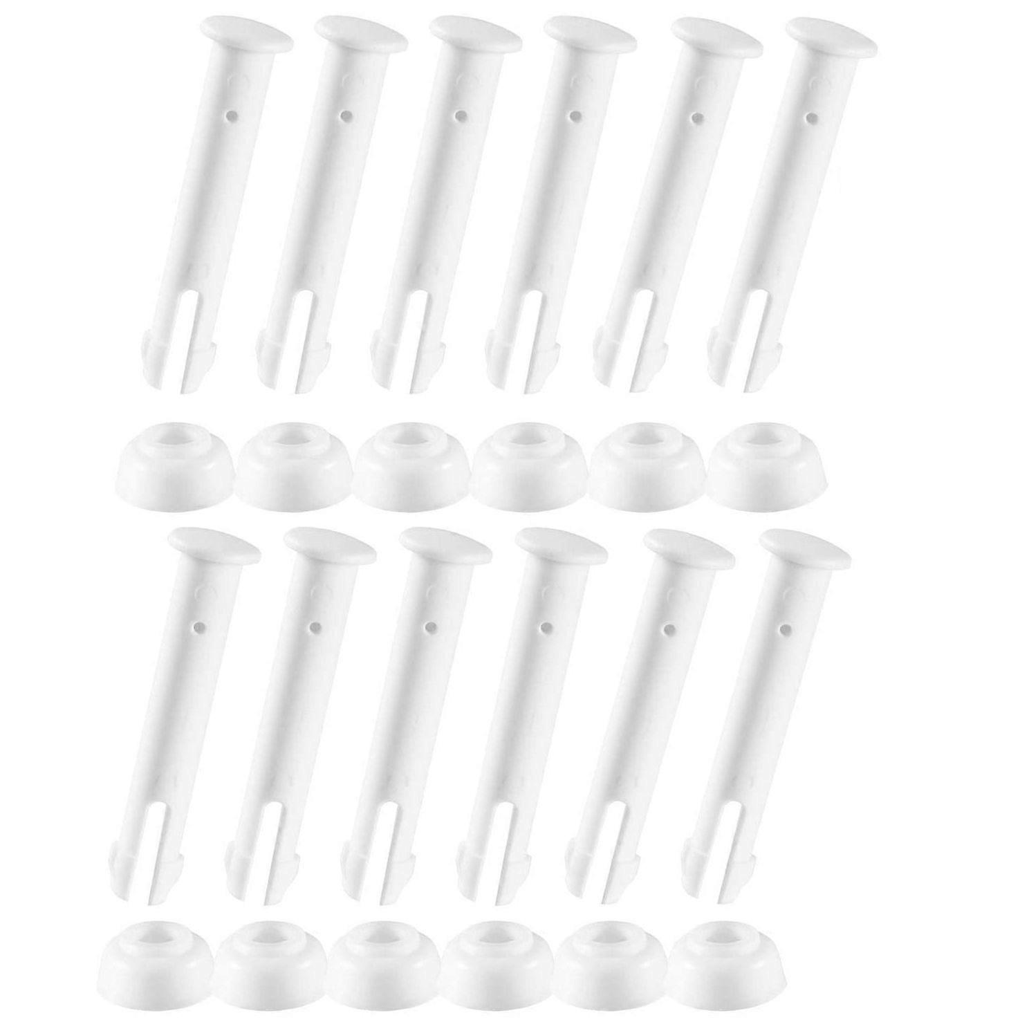 12 Pcs Plastic Pool Joint Pins & 12 Pcs Rubber Seals for Intex Above Ground Round Frame Pool Parts