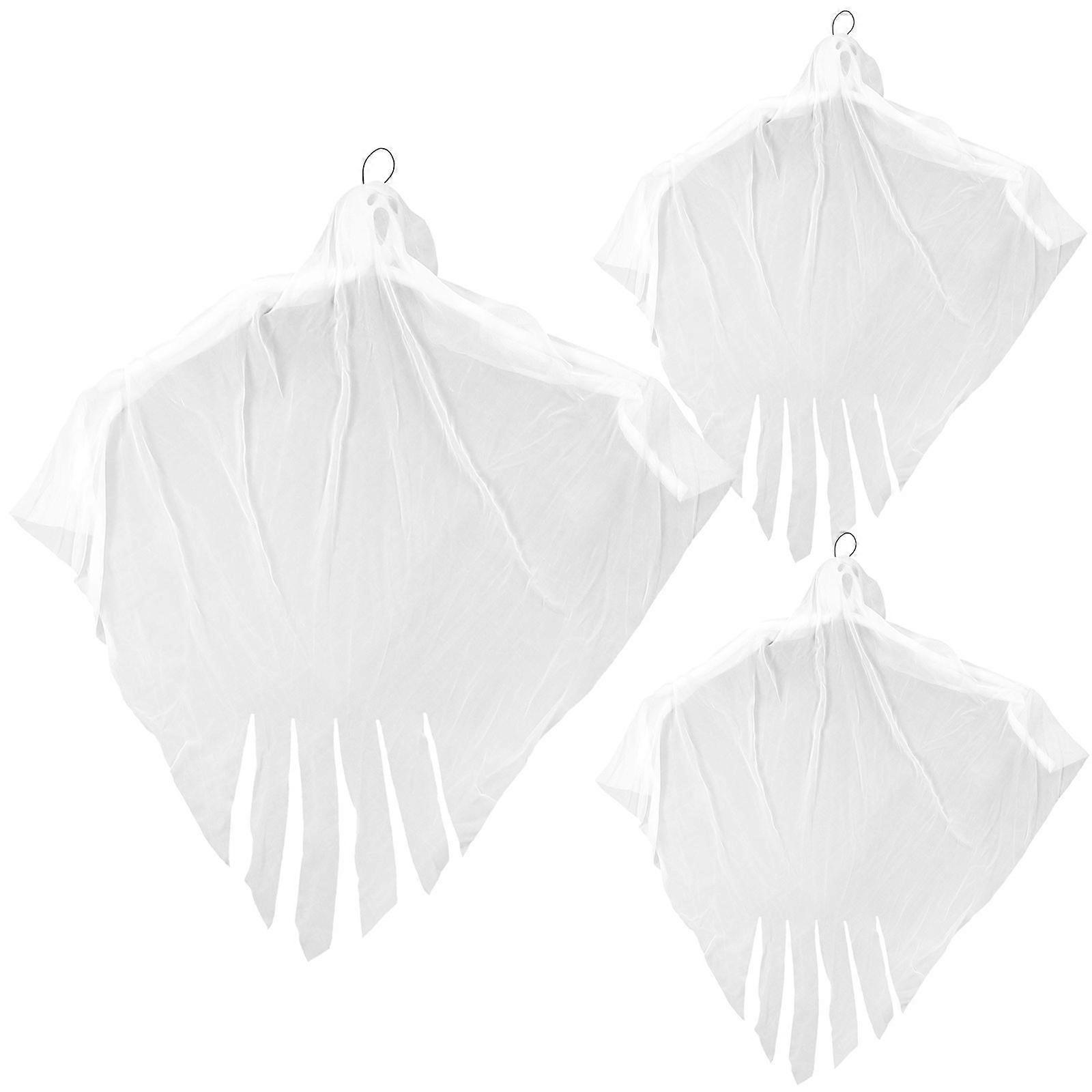 3pcs Halloween Unique LED éclairé effrayant brillant fantôme Halloween pendentif suspendu