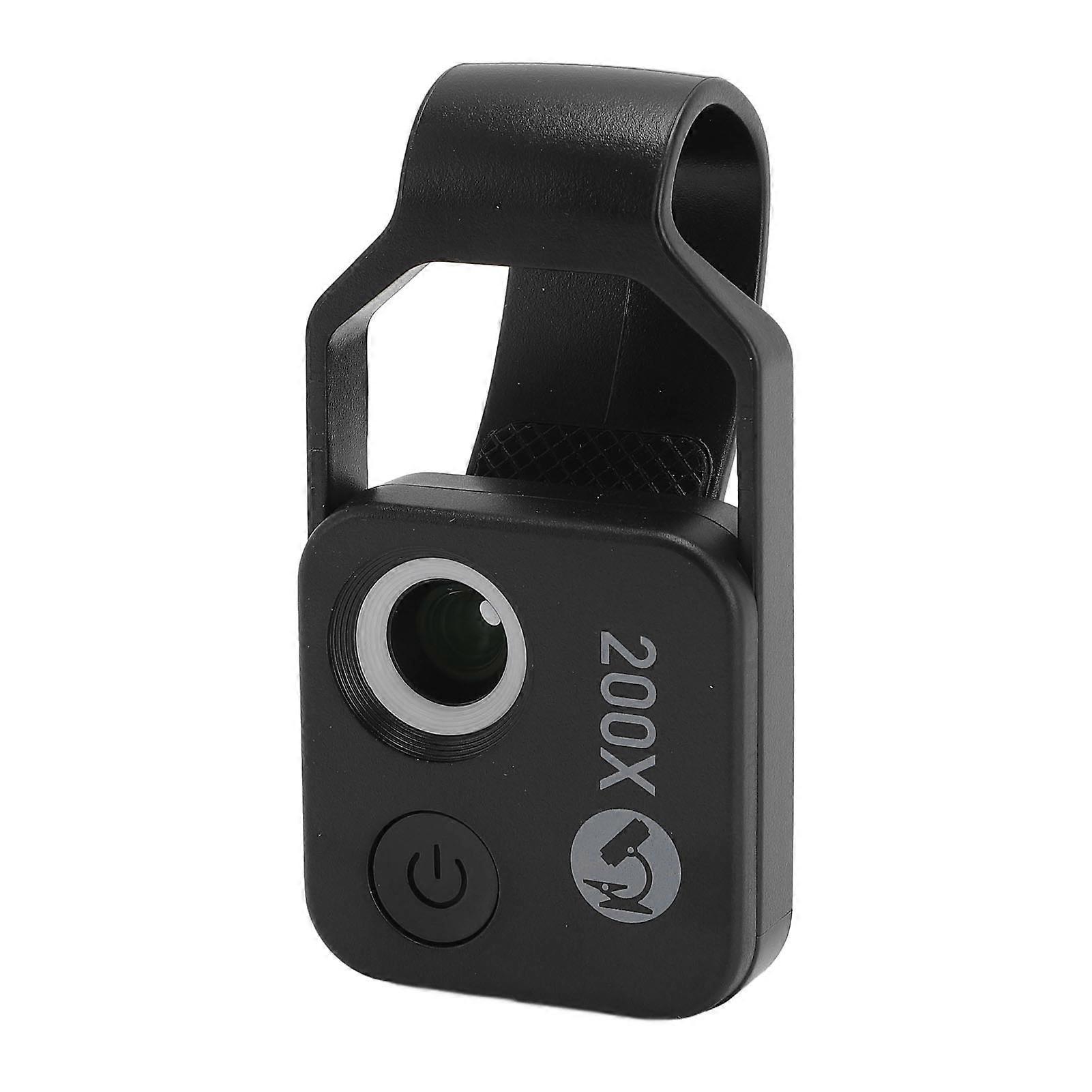 200X Miniature Pocket Microscope with LED Light, 110mAh Battery