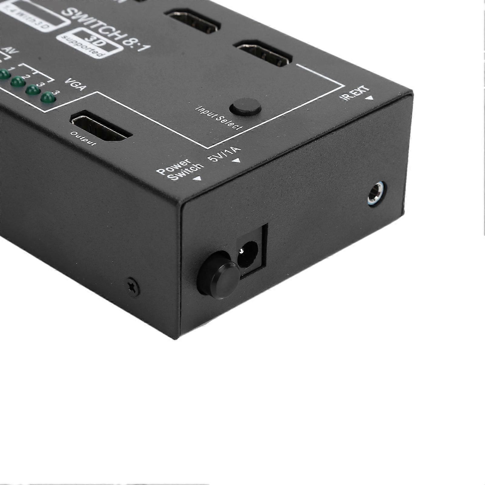 M001 HDMI Audio Extractor Switcher 8 Inputs to 1 Output Metal