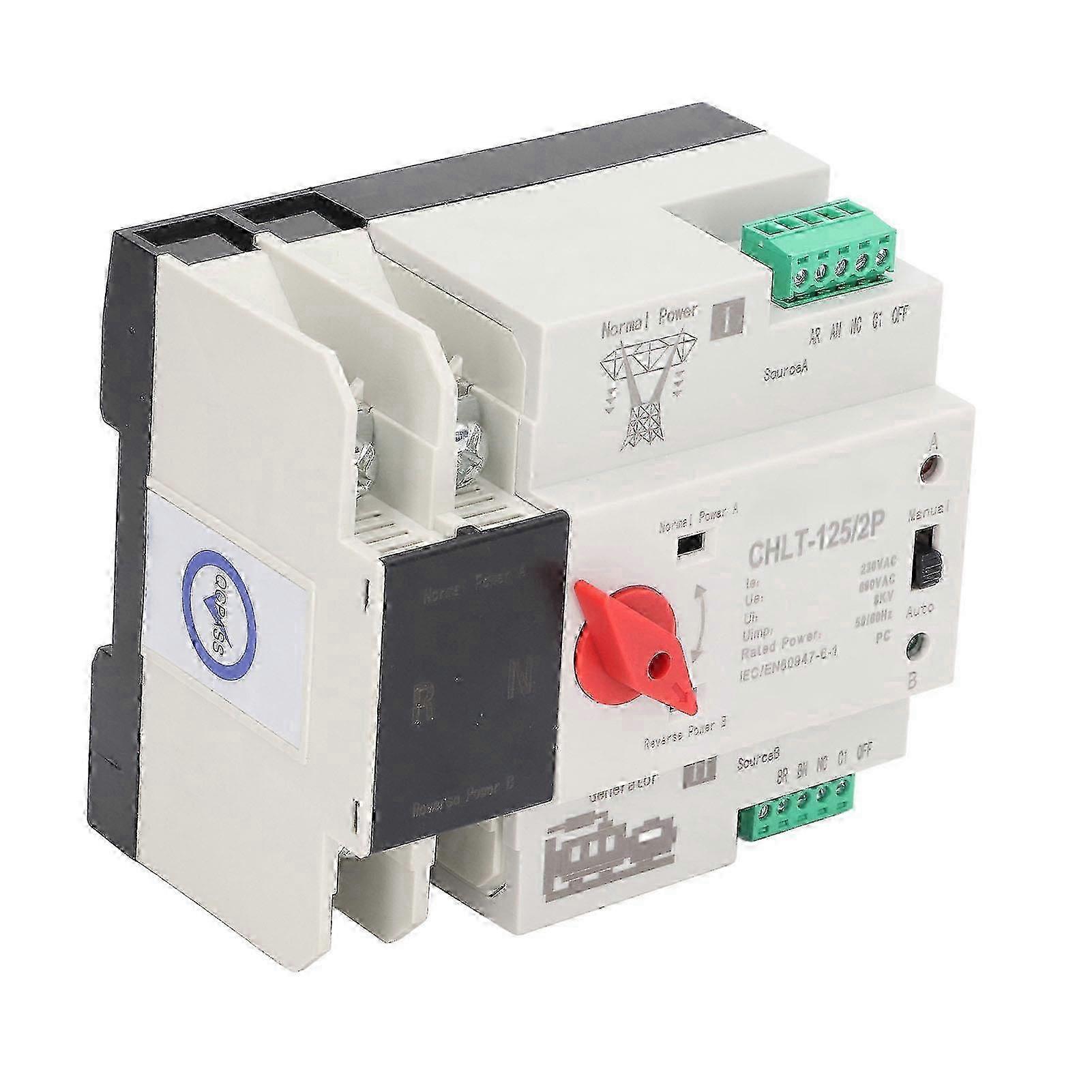 Dual Power Automatic Transfer Switch Flame Retardant Dual Power Switch for Shopping Mall AC230V 63A