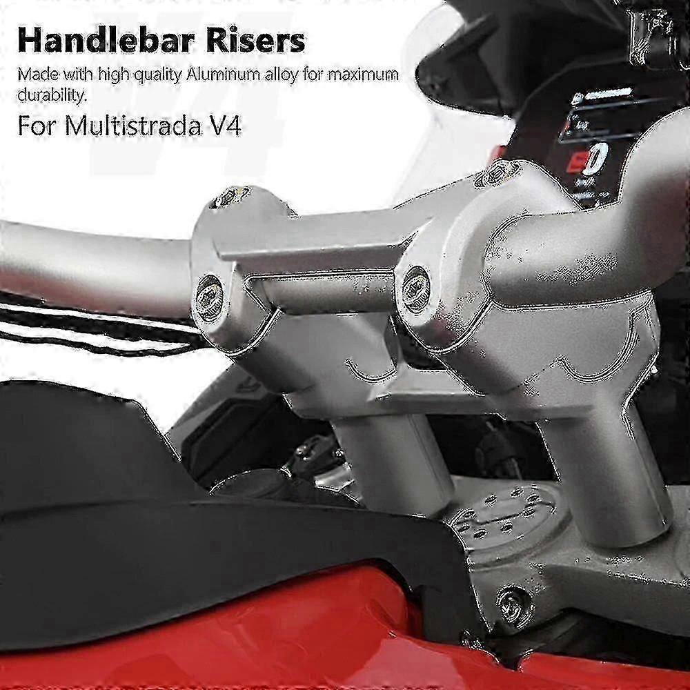 CNC Aluminum Silver Handlebar Riser 30mm for Ducati Multistrada V4