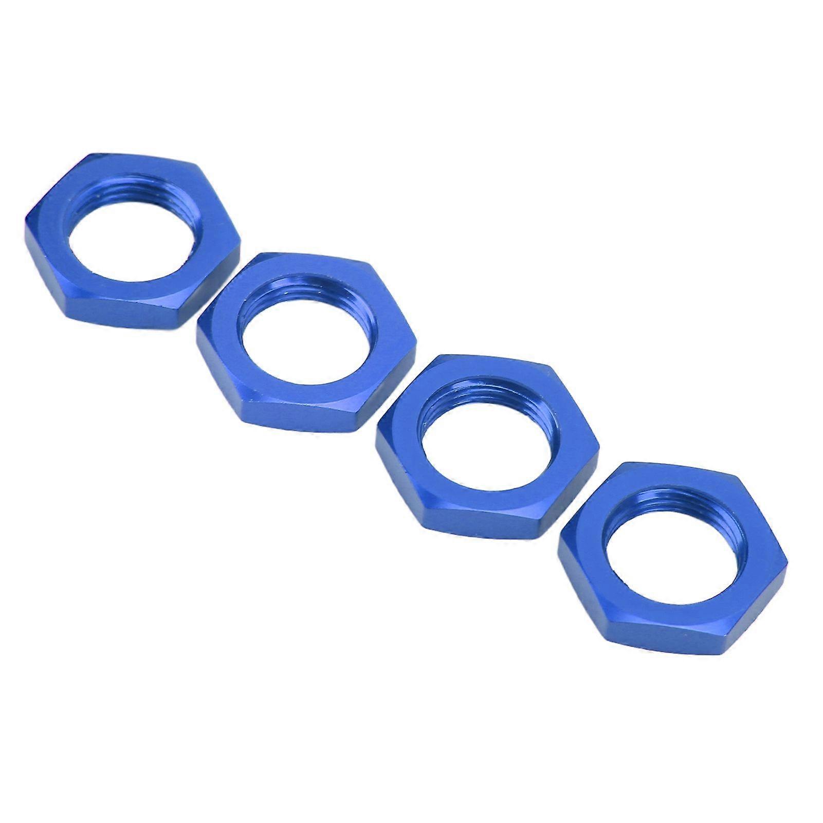 4PCS 17mm Aluminum Alloy Wheel Hex Hub Nut for 1/8 RC Model Car Upgraded AccessoryBlue