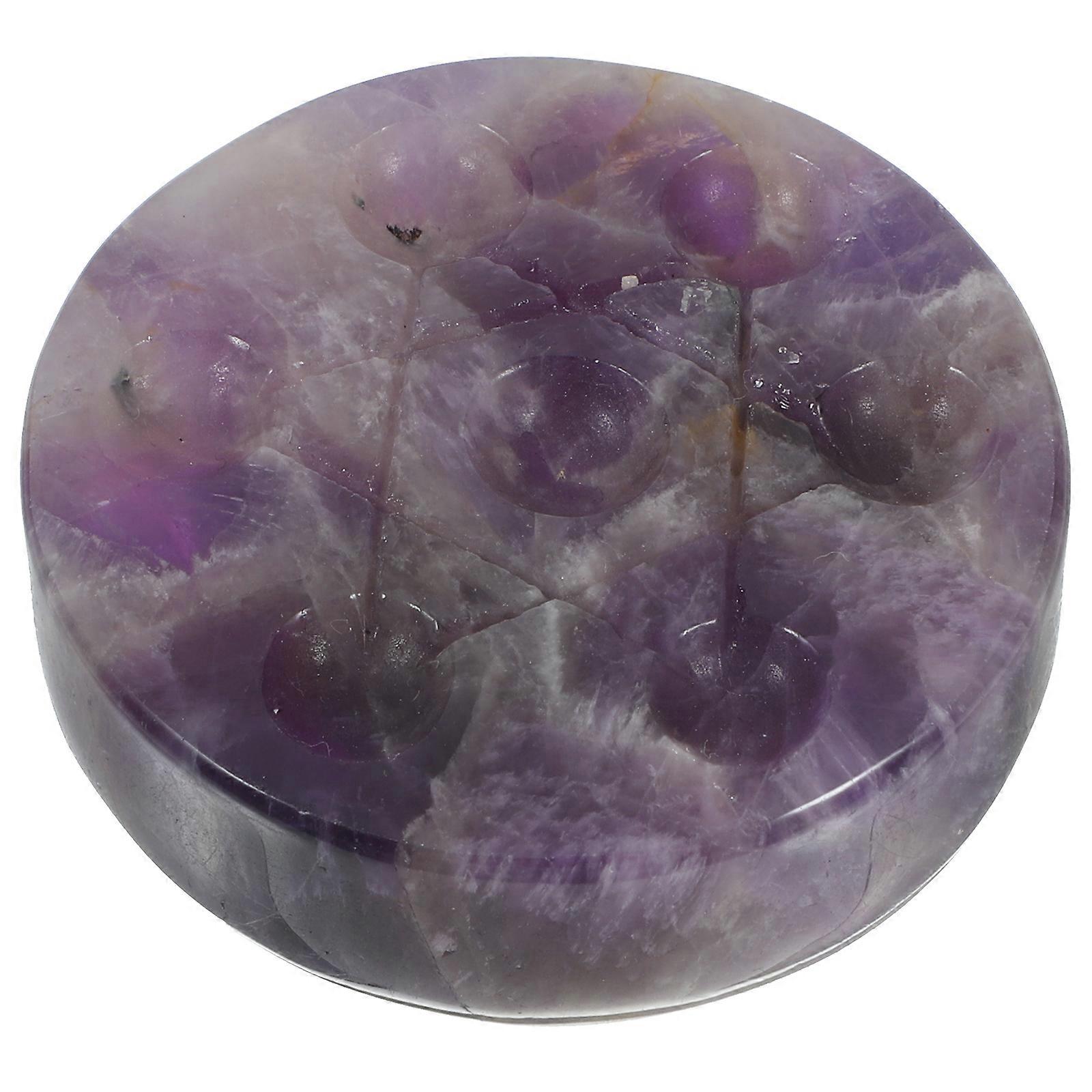 Crystal Ball Stand Stone Display Stand for Holding Use 2Pcs Purple Crystal