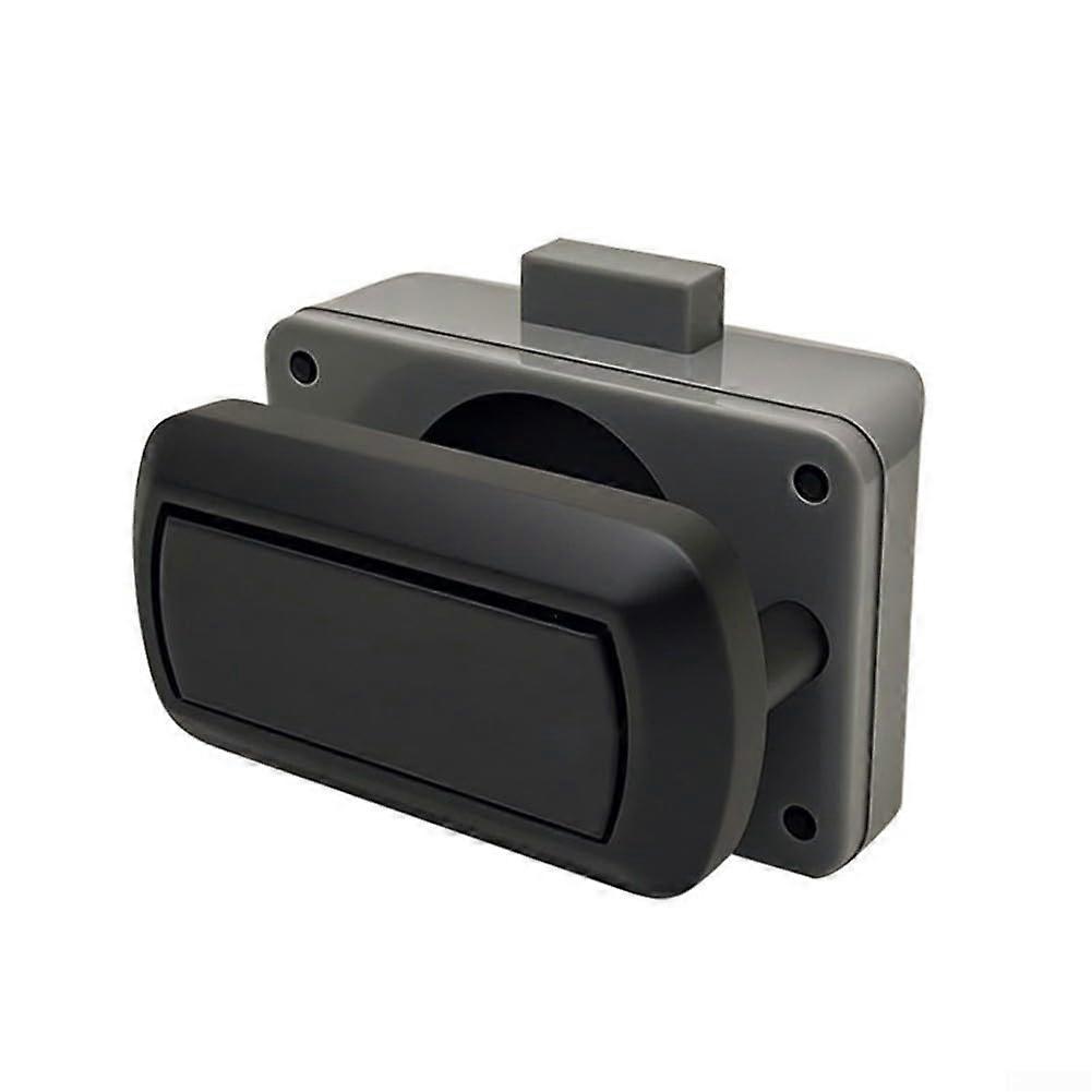 Chrome Drawer Lock Catch Mechanism Push Button Latch for Swift Caravan Zinc Alloy ABS 20mm Cutting Hole 1618mm Board Black