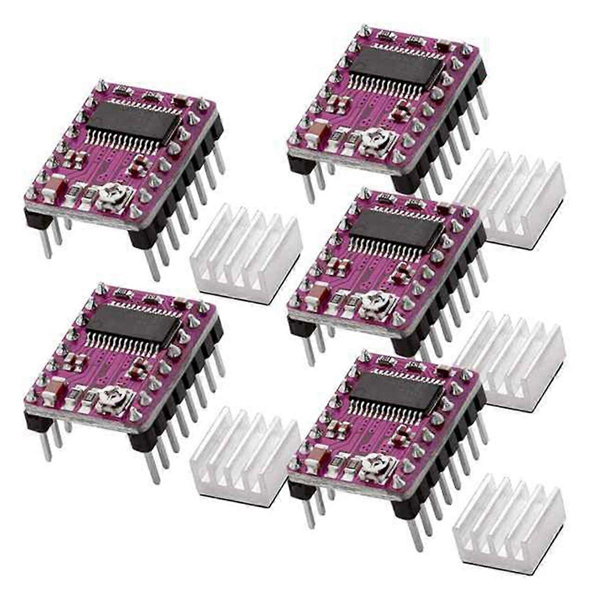 5 Pz Motore Passo-passo Driver Board StepStick DRV8825 Stepping Driver Controller Passo Motore Modulo Radiatore Dissipatore di Calore