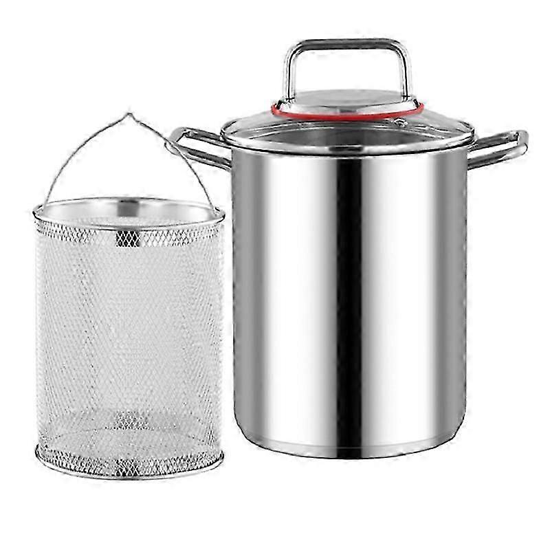 Stahlspargeltopf mit Korb Spargelnudeln Kochsieb Pommes Frites Topf Korb