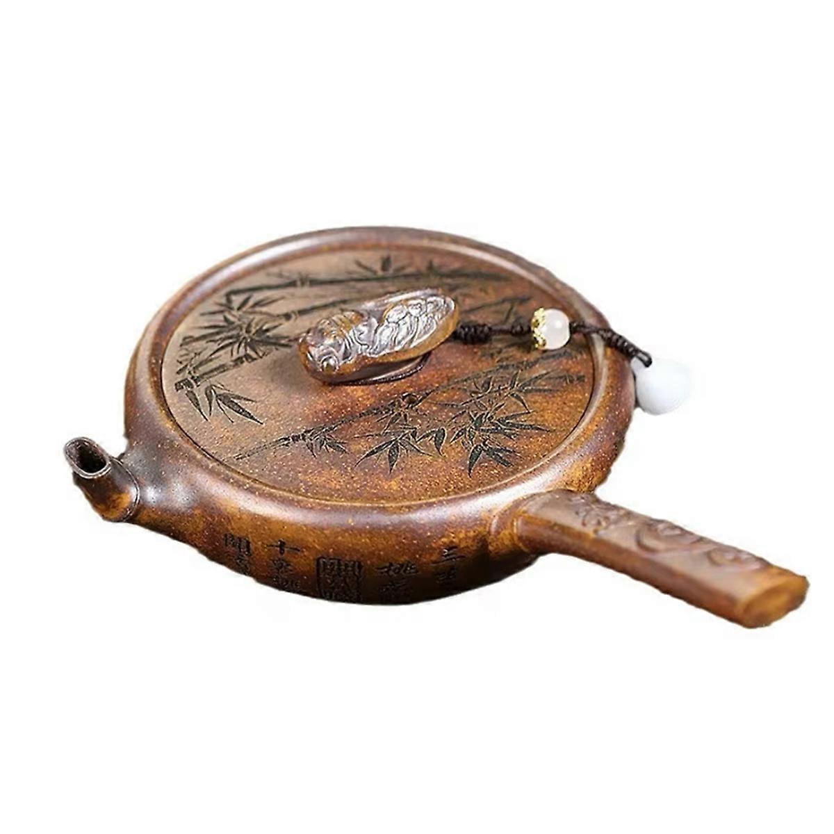 180ml Handmade Teapot, Dragon Bone Gold Sand, Tang Yu KungFu Tea Set - Authentic Raw Ore Craftsmanship