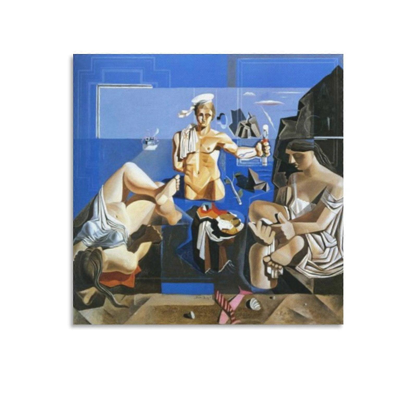 Salvador Dali Print Painting Neo-Cubist Academy (Composition with Three Figures) Wall Art Poster 28x28inch