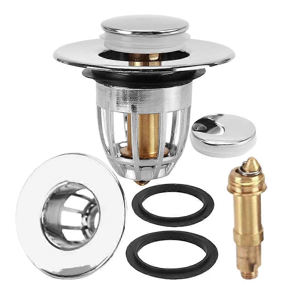 Washbasin Stopper with Press-Type Drain Plug for 8Pcs