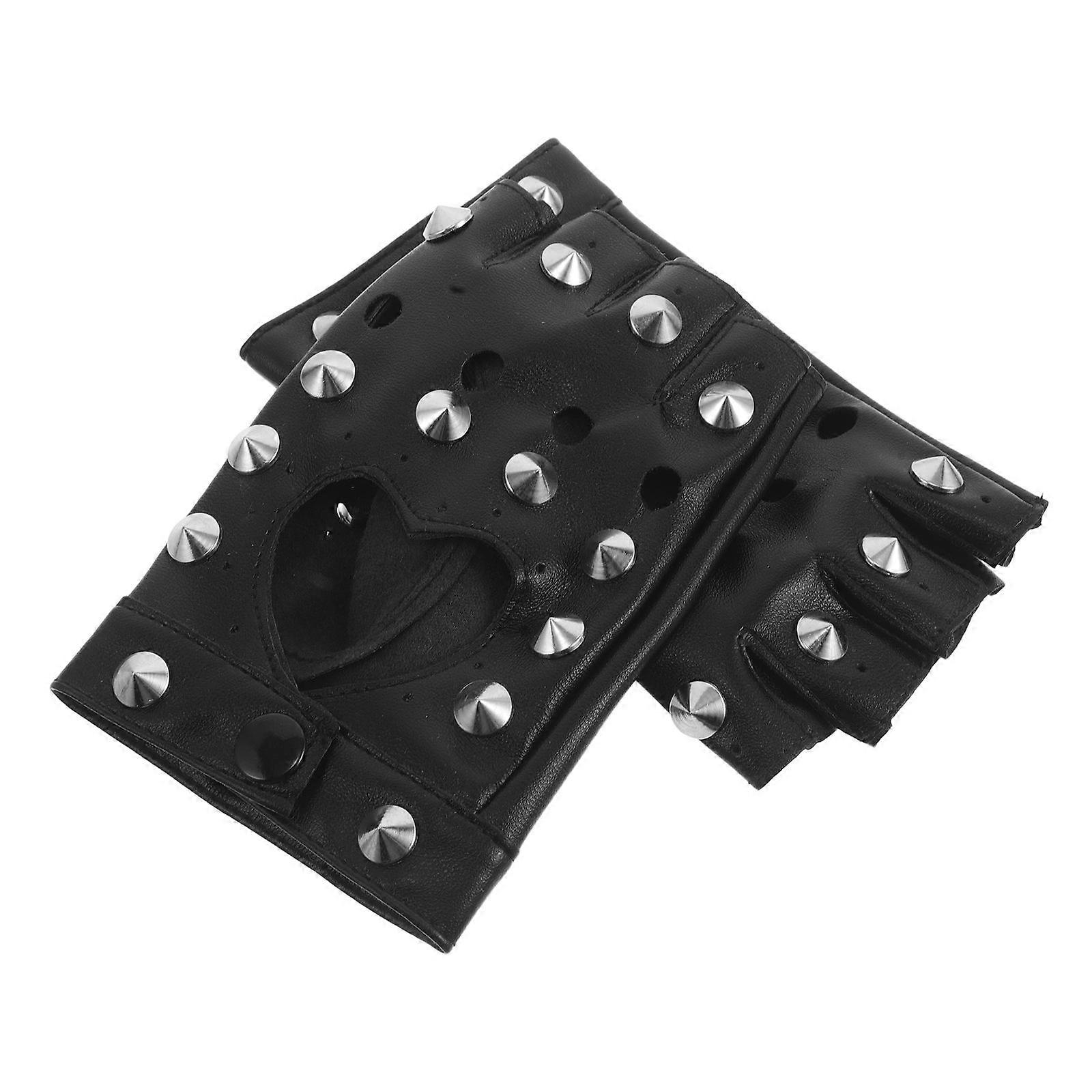 Fancy Gloves Punk Half Finger Gloves for 2Pairs Halloween Party