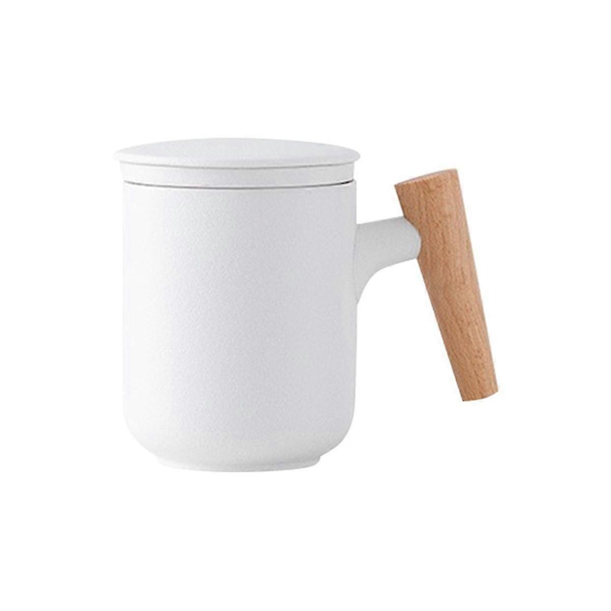 Ceramic frosted tea cup with Lid and Filter Large Capacity