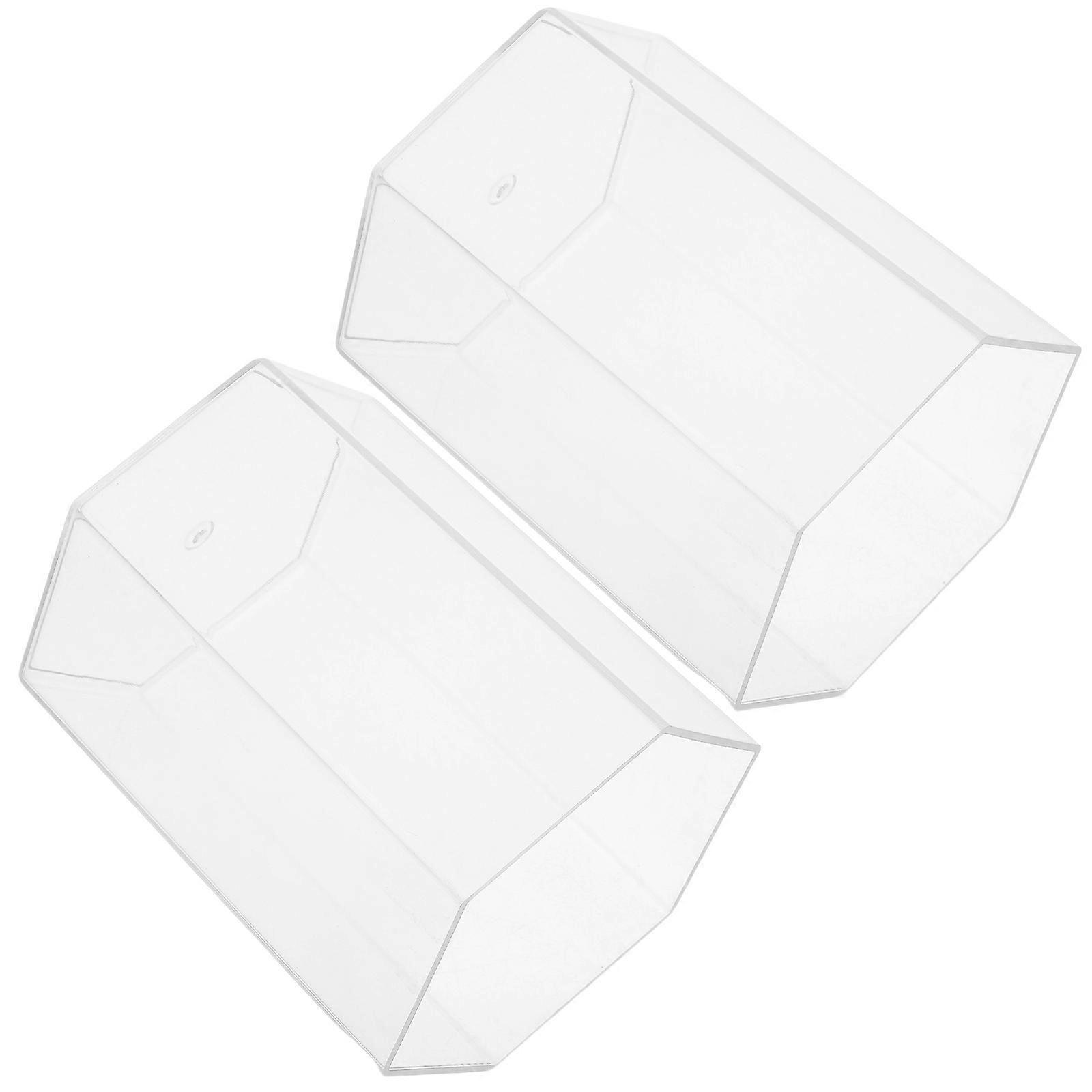 Transparent Hexagonal Pen Holder Makeup Brush Cup for Desk Organization 2Pcs