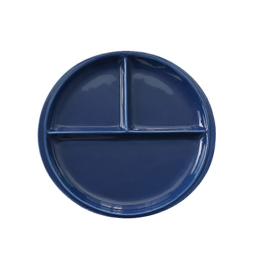 Porcelain Plate for Breakfast with Three Compartments 2Pcs Round Ceramic