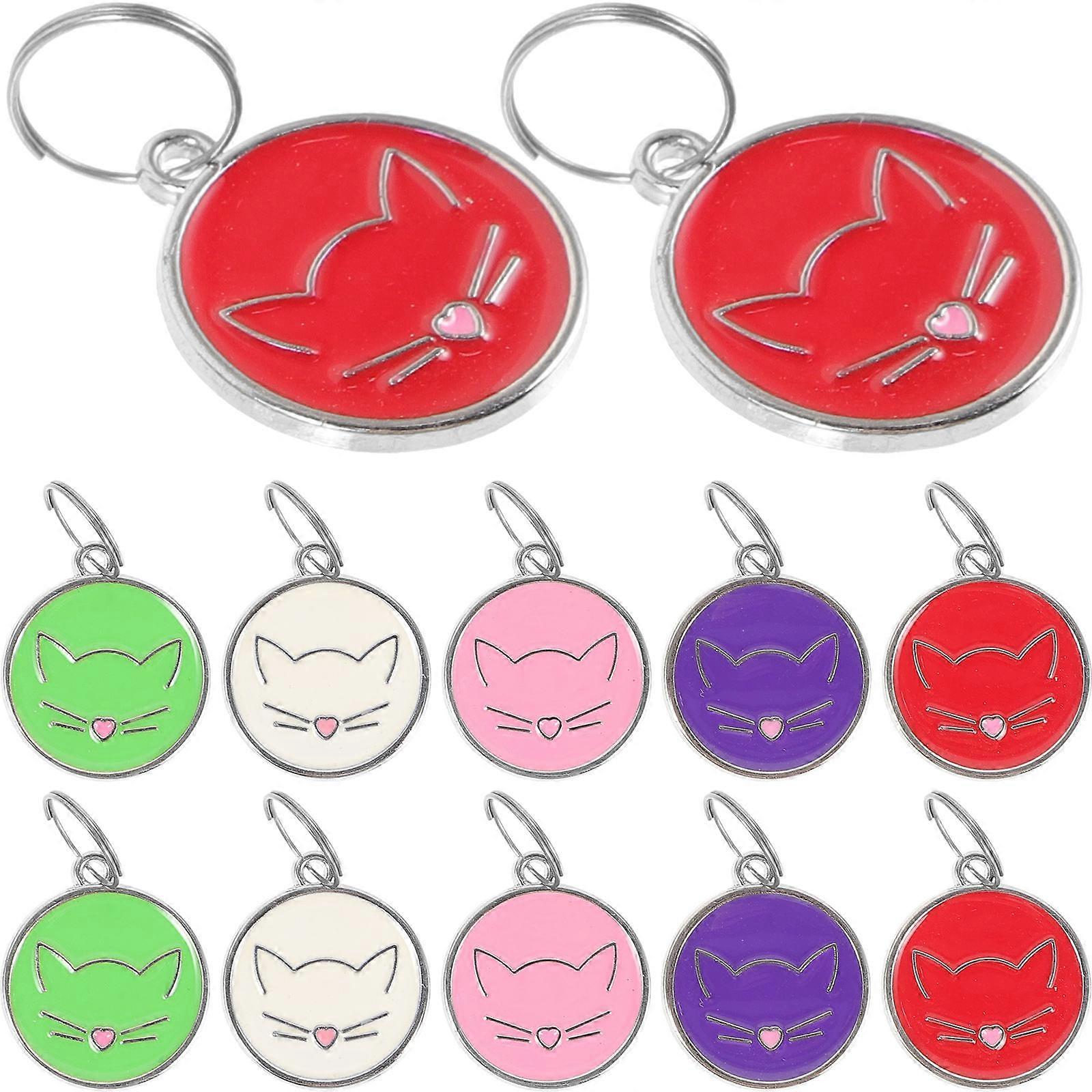 Stainless Steel Pet Id Tags Cat Tags for Collar Use 12Pcs Set