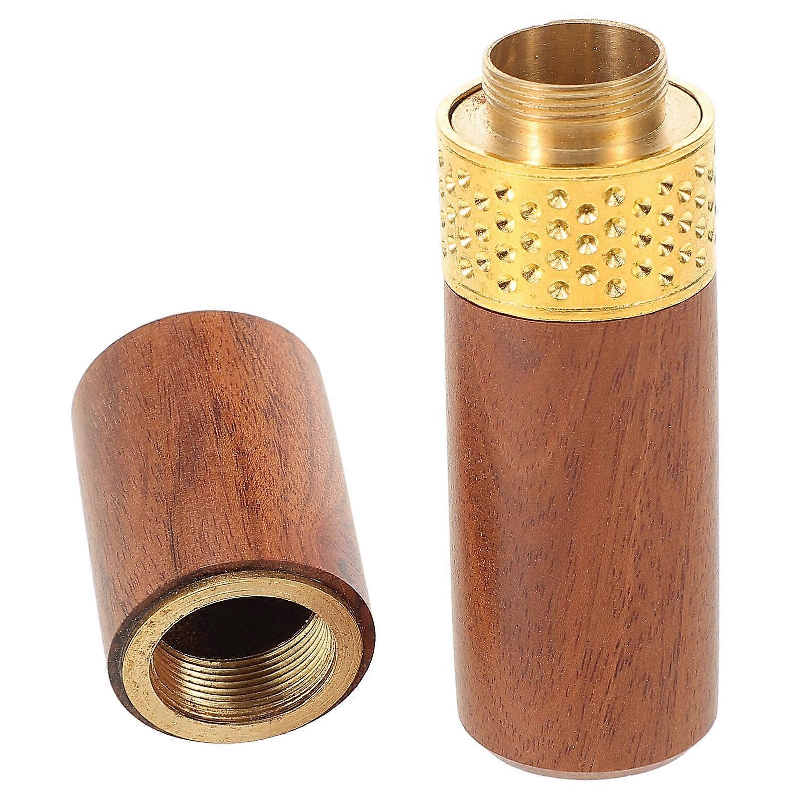 Wooden Portable Needle Holder for Storage 5Pcs Dark Red Needle Case