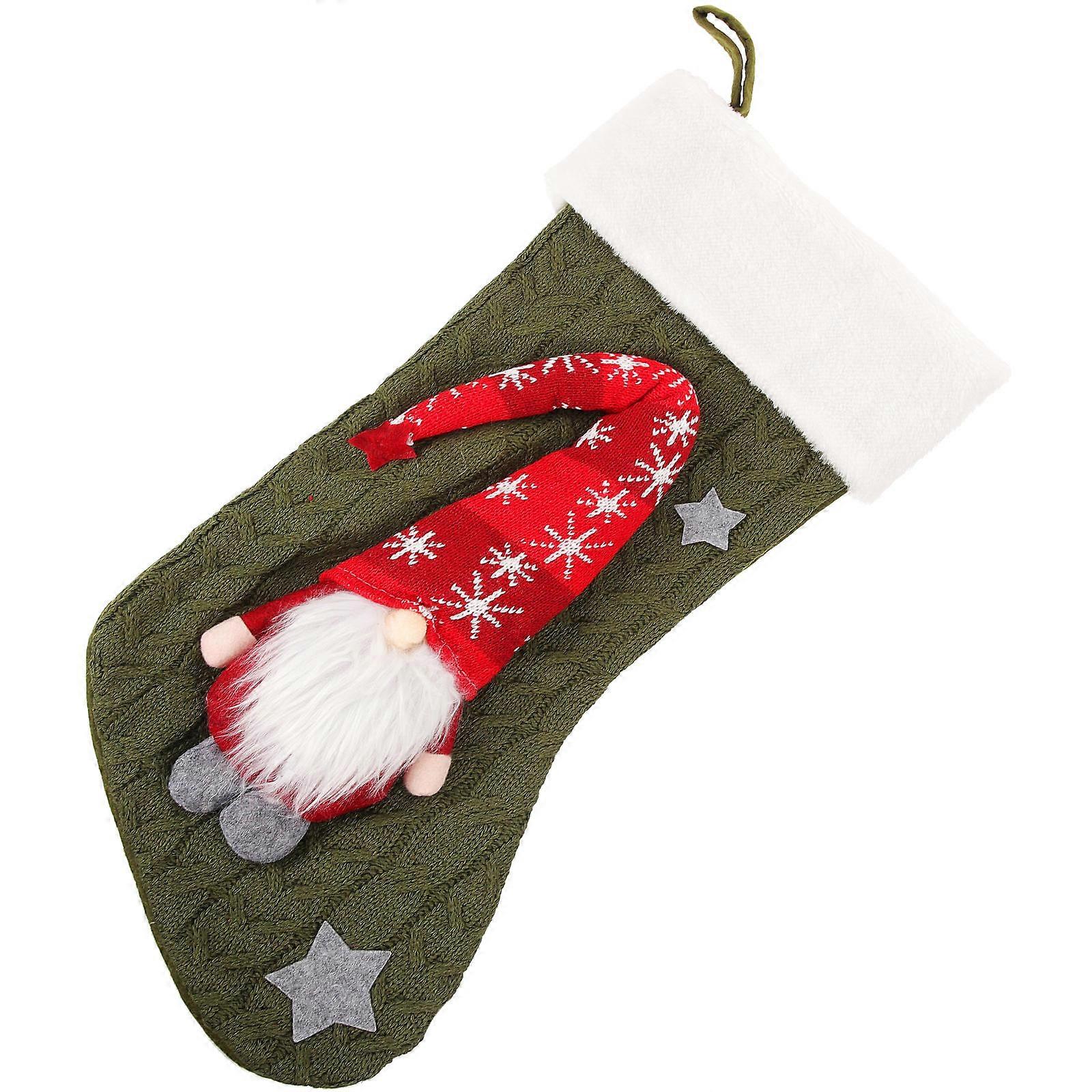 Xmas Tree Gift Bag 2Pcs Stocking Shape Home And Club Use Multi Color Reusable Holiday Decoration