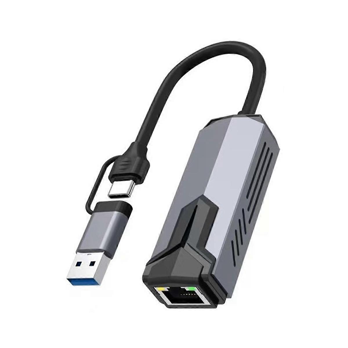 5G Wired Network Card USB 3.0 TYPE-C to RJ45 Ethernet Adapter 5000Mbps High Speed for Notebook Desktop Computer Tablet