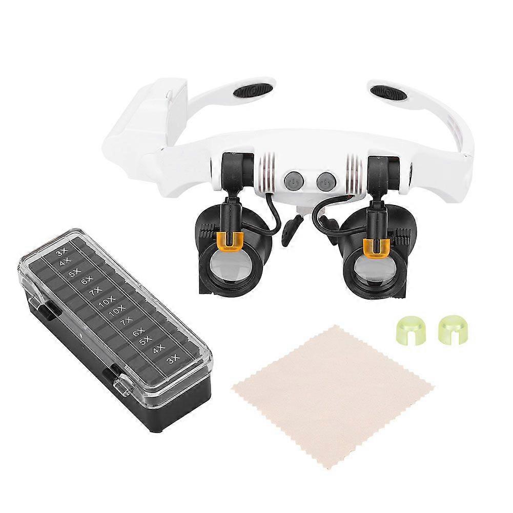 Multifunctional Head Mount LED 21 Combination Magnifier with Replaceable Lens   for Inspection