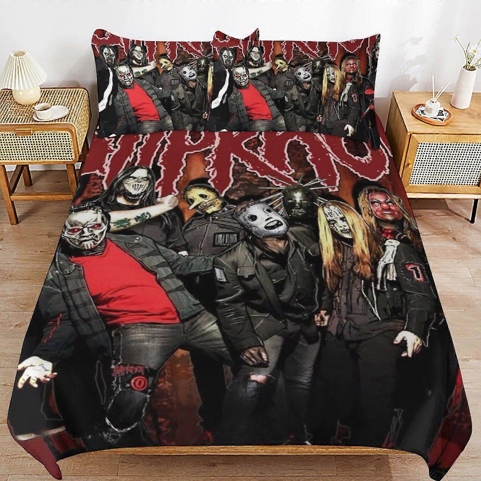 e34 Slipknot Fabric Composition Sleep Fit Machine Clean Hidden Zipper Duvet Cover Sets Comfortable Kit d34
