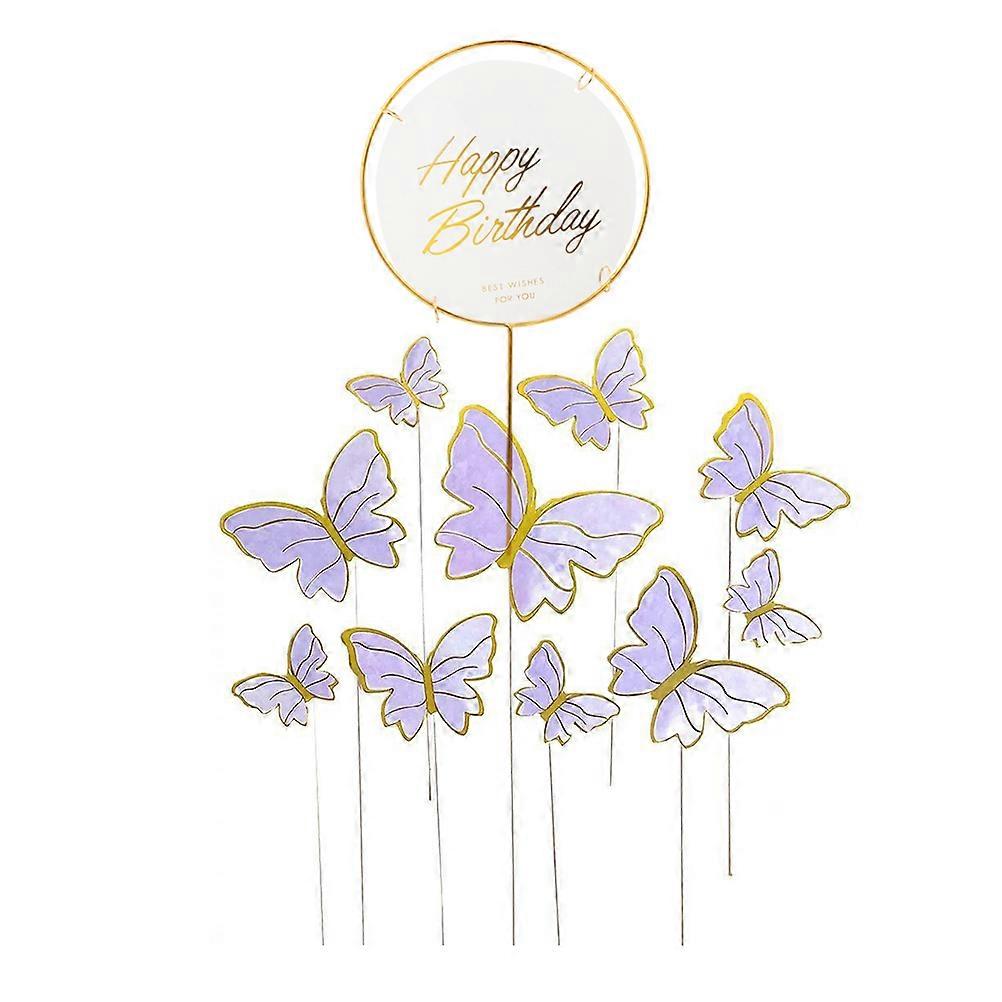Cake Picks Butterflies Decorative Cake Inserts for Decor 4Sets