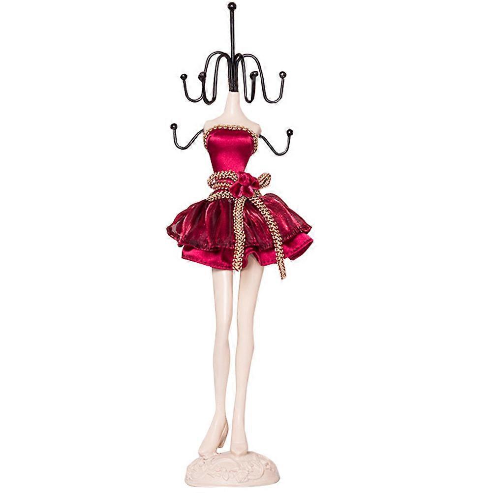 Earrings And Necklace Display Holder In Red For Home Decoration 32x7cm 1 Set