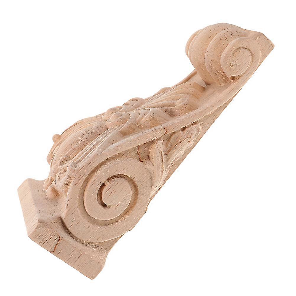 Wood Shelf Bracket 2Pcs European Style Decorative Support For Living Room Home Decor Khaki Rectangular Design Enhancing Space