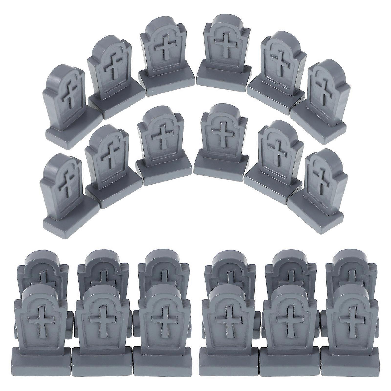 Tiny Tombstones for Cemetery Decor with 120Pcs Mini Plastic Gravestones
